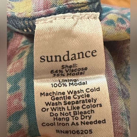 Sundance La Villette Midi Dress - Silky Texture - Boho Blue/Burgundy - Sz Medium - Picture 11 of 14